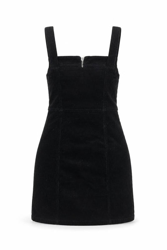 Denim Co. Women's Black Corduroy Pinafore Dress Size 8