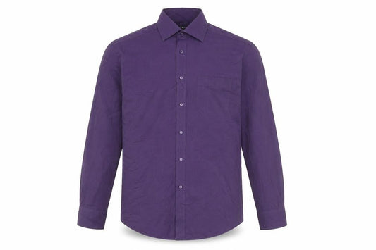Thomas Nash Men's Purple Classic Fit Dress Shirt 37 cm