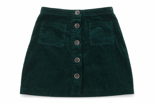 Denim Co. Women's Green Corduroy A-Line Skirt, Size 8
