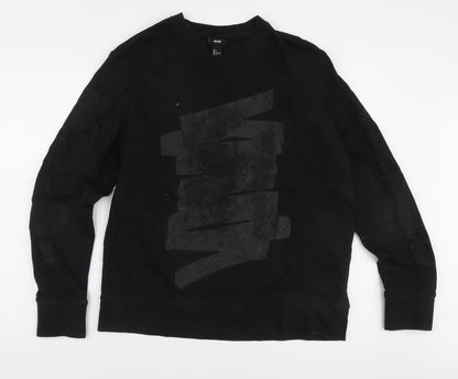 H&M Womens Black Pullover Sweatshirt L