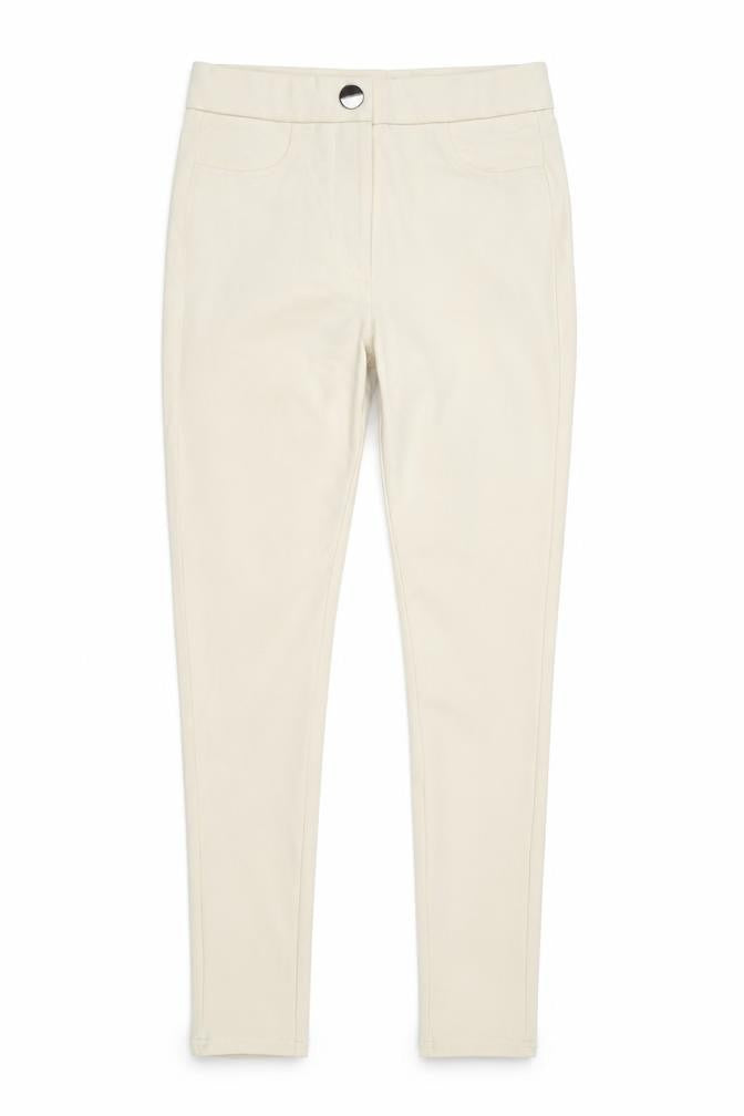 Zara Women's Beige High-Rise Leggings S