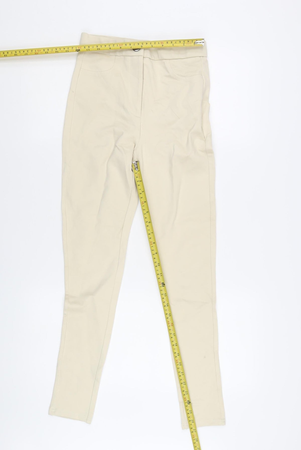 Zara Women's Beige High-Rise Leggings S