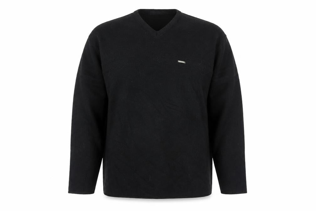 REFINED Men's Black Acrylic V-Neck Pullover XL
