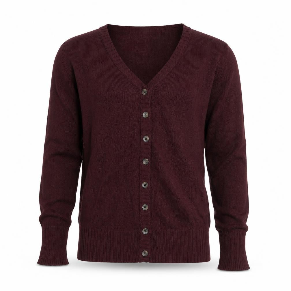 IDI by Matthew Men's Red V-Neck Cotton Cardigan - Size L