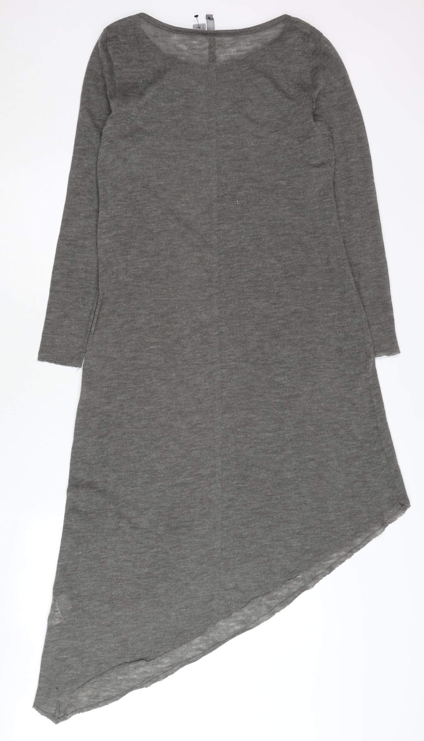H&M Women's Grey Asymmetric Long Sleeve Dress S