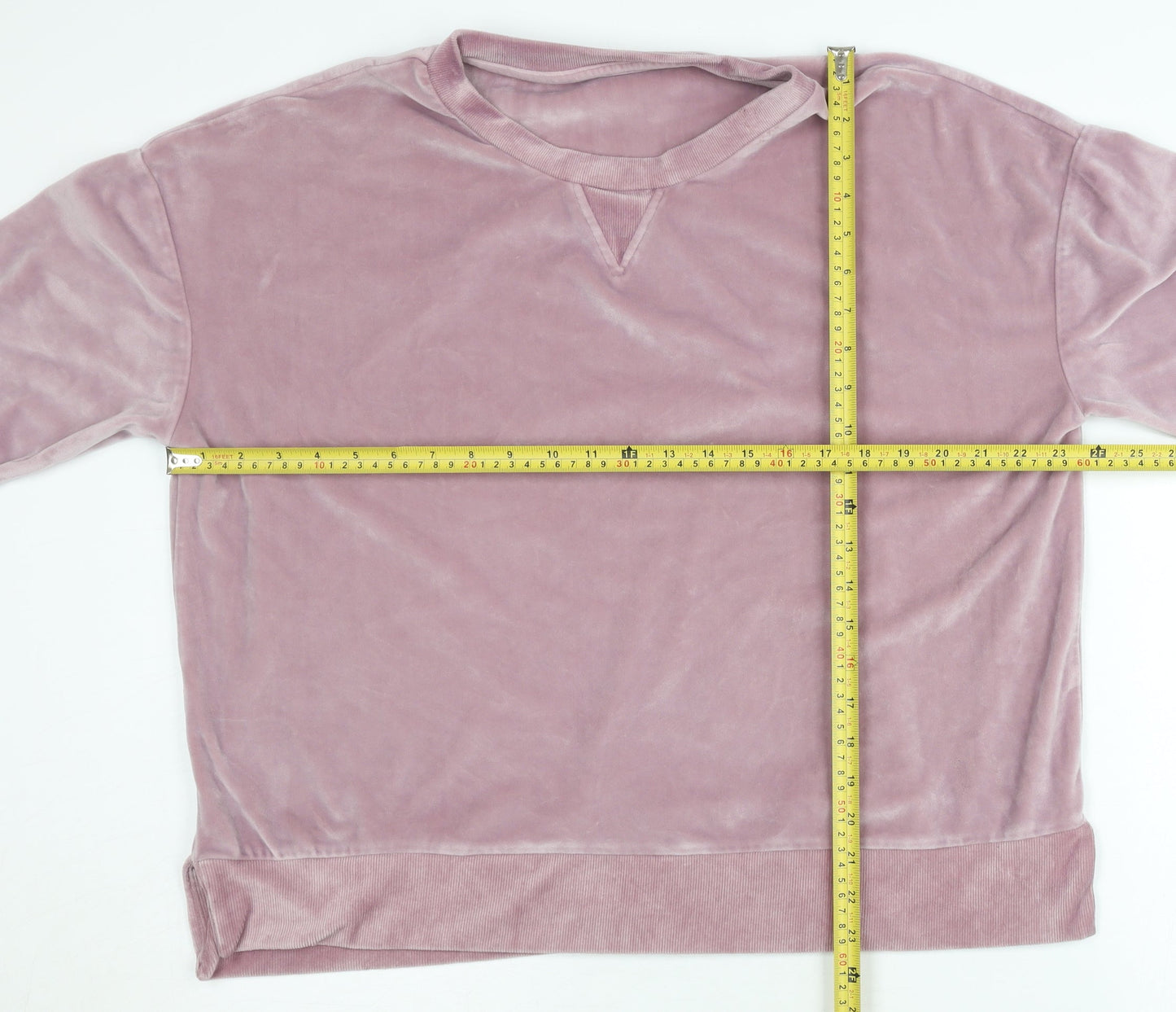 Dunnes Stores Women's Pink Velvet Pullover Sweatshirt Size 16