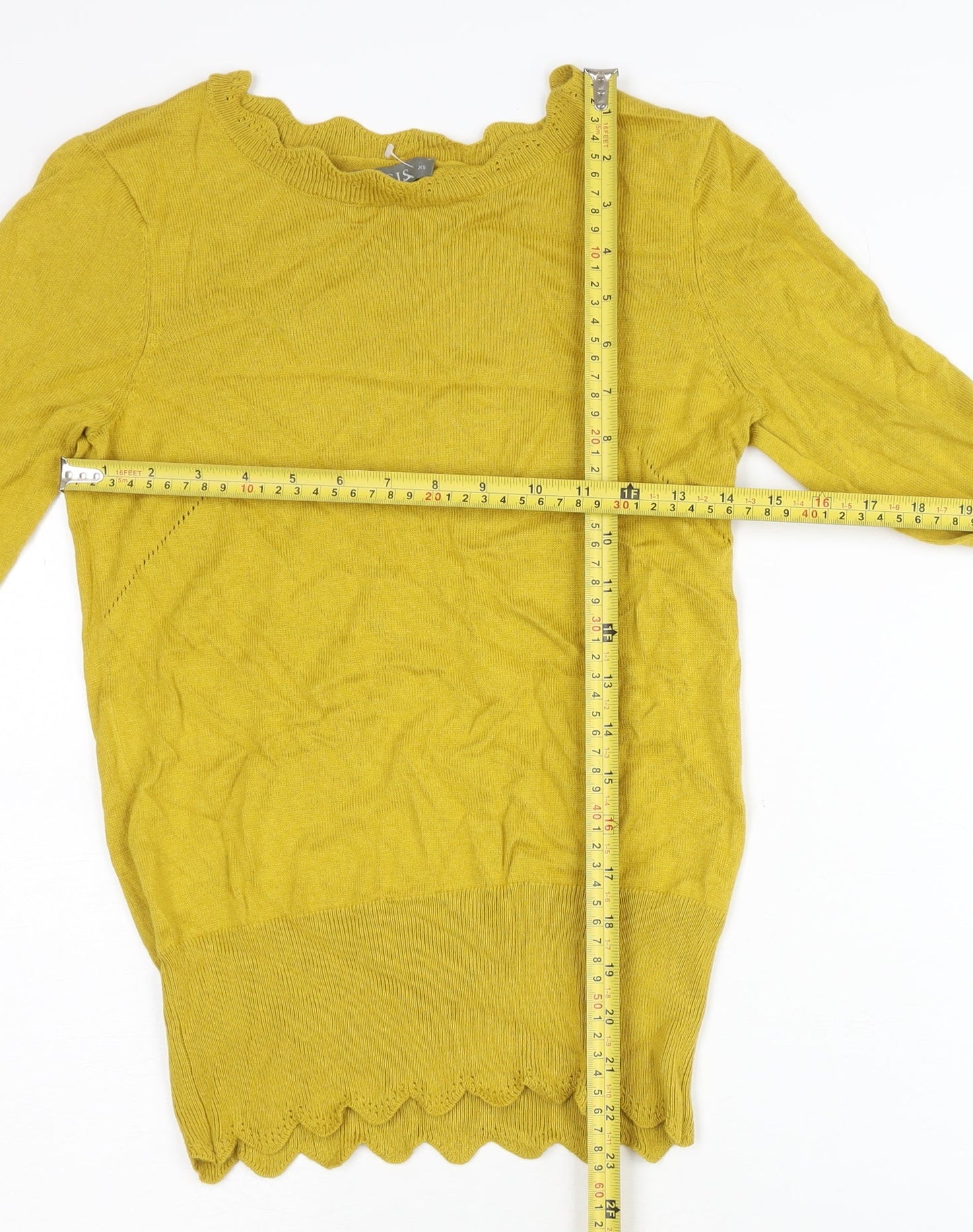 Oasis Women's Yellow XS Long Sleeve Knit Jumper