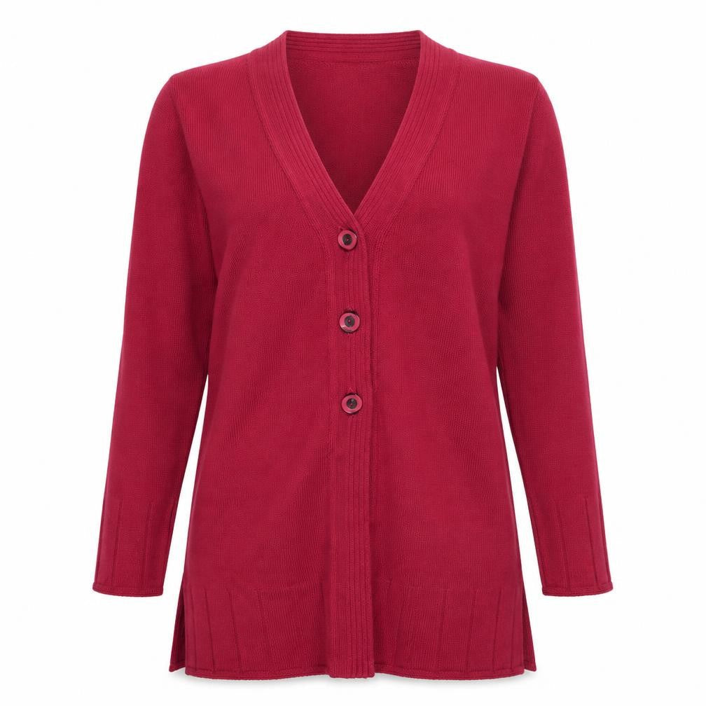 VIEW Women's Red Cardigan V-Neck Size 5 Casual