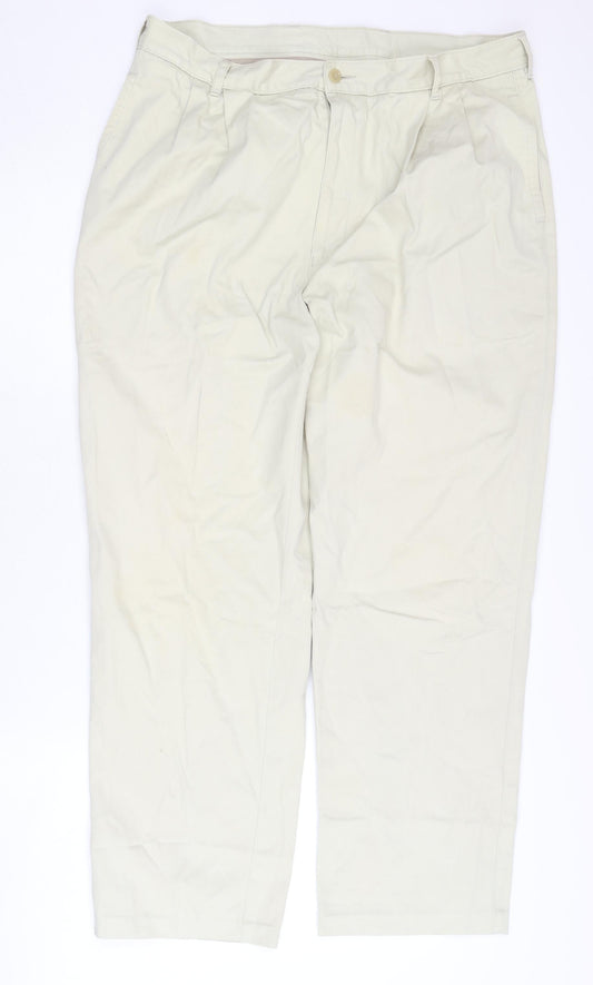 BHS Men's Beige Chino Trousers 36W 30L Casual Cotton
