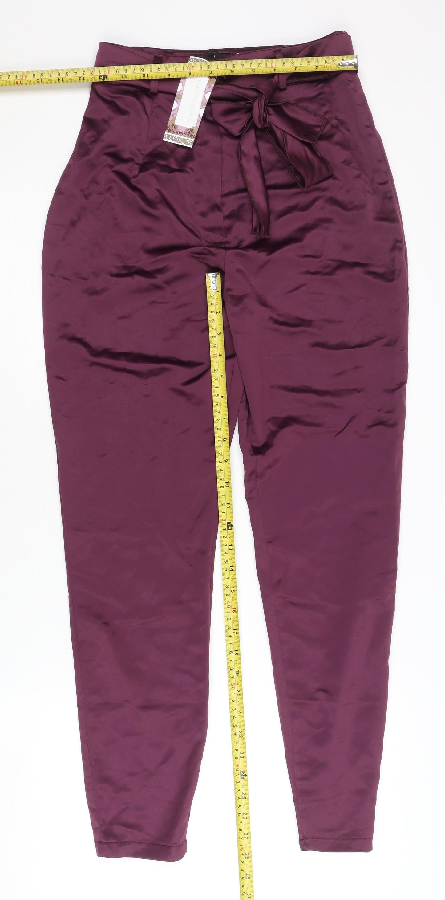 Boohoo Women's Purple Paperbag Trousers Size 6