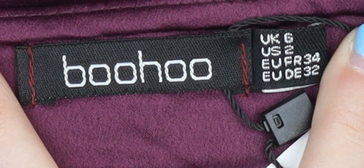 Boohoo Women's Purple Paperbag Trousers Size 6