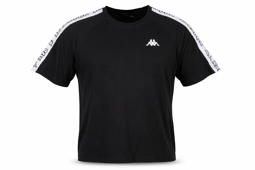 Kappa Men's Black T-Shirt - Medium, Crew Neck, Logo Accent
