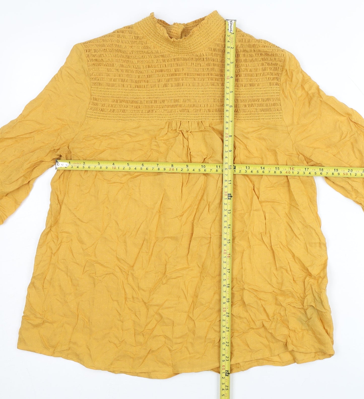 Next Women's Yellow Blouse, UK Size 8, High Neck