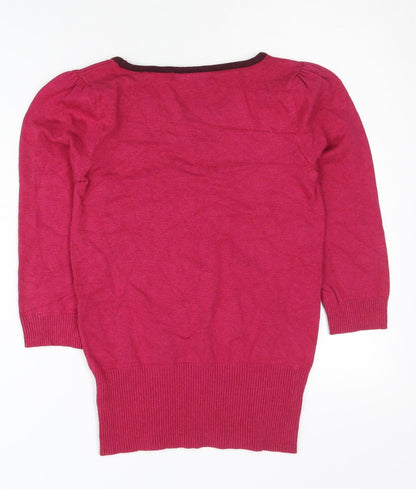 Close-up detail of Debenhams Women's Pink jumper, size 8