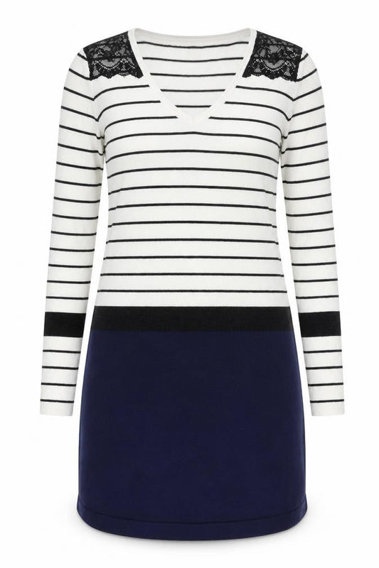 Miss Captain Women’s Multicoloured Stripe Knit Dress S