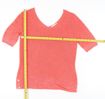 Marks & Spencer Women's Pink V-Neck Pullover, Size 12, Casual Knit