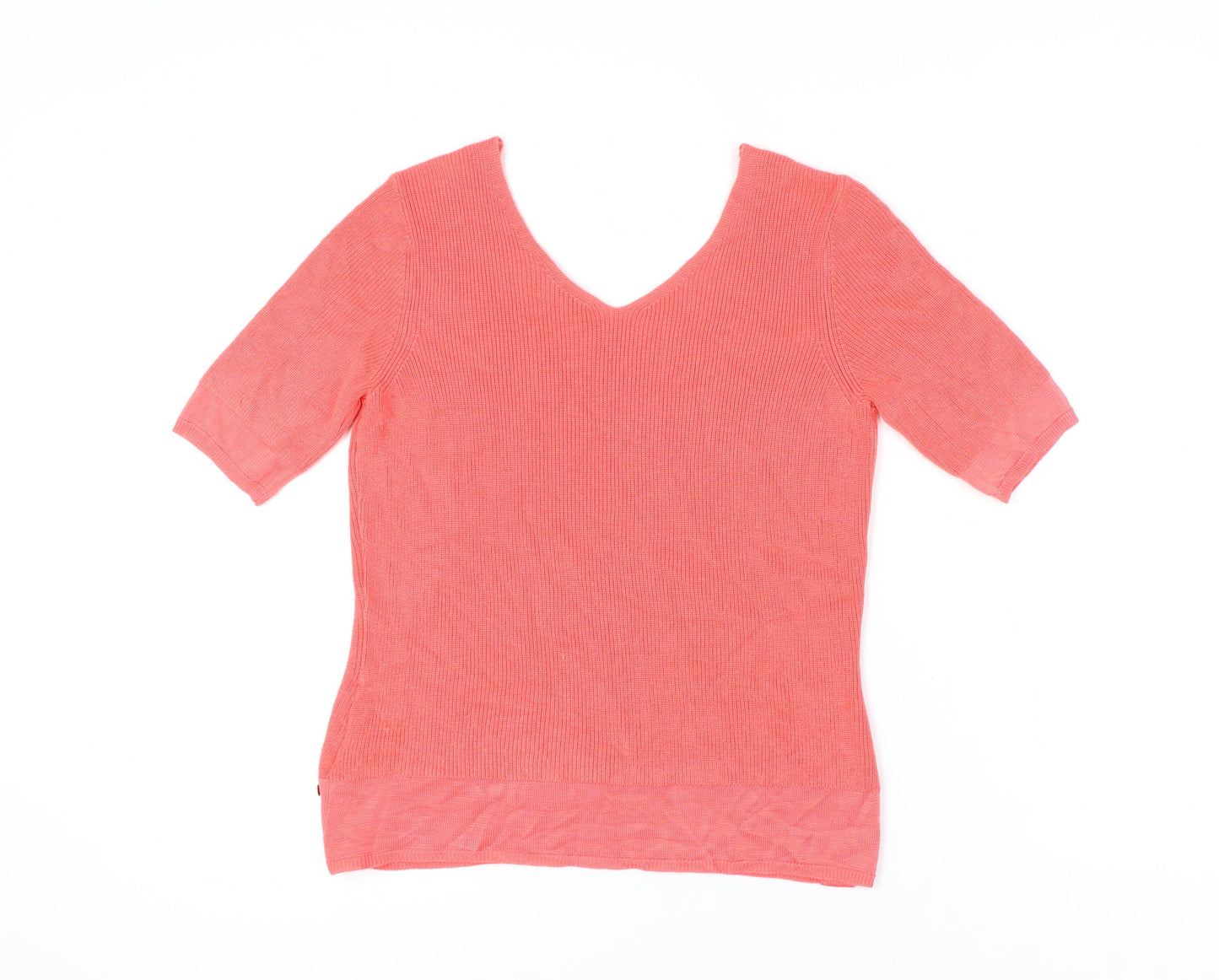 Marks and Spencer Women's Pink V-Neck Pullover, Size 12, Casual Knit