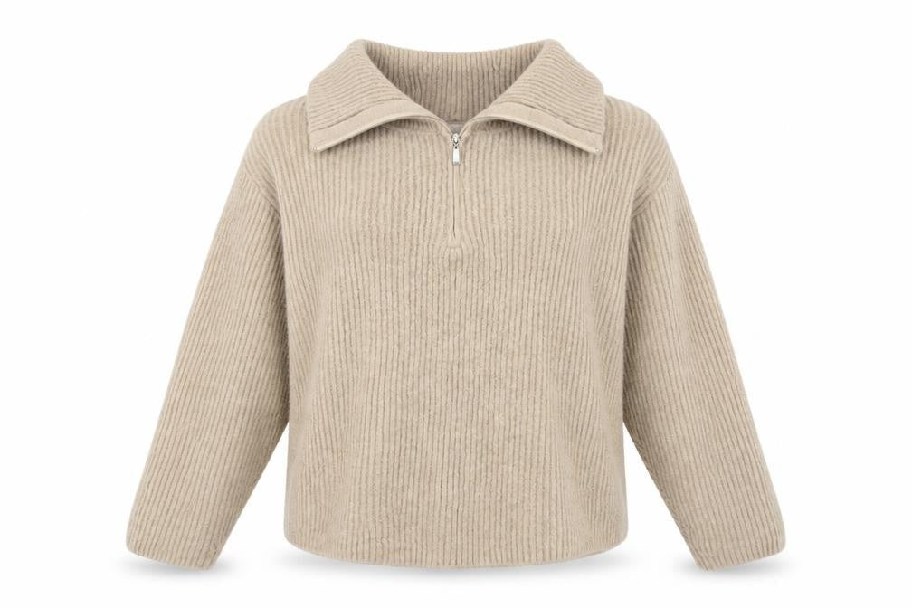 Pull & Bear Women's Beige Full Zip Jumper, Size 12