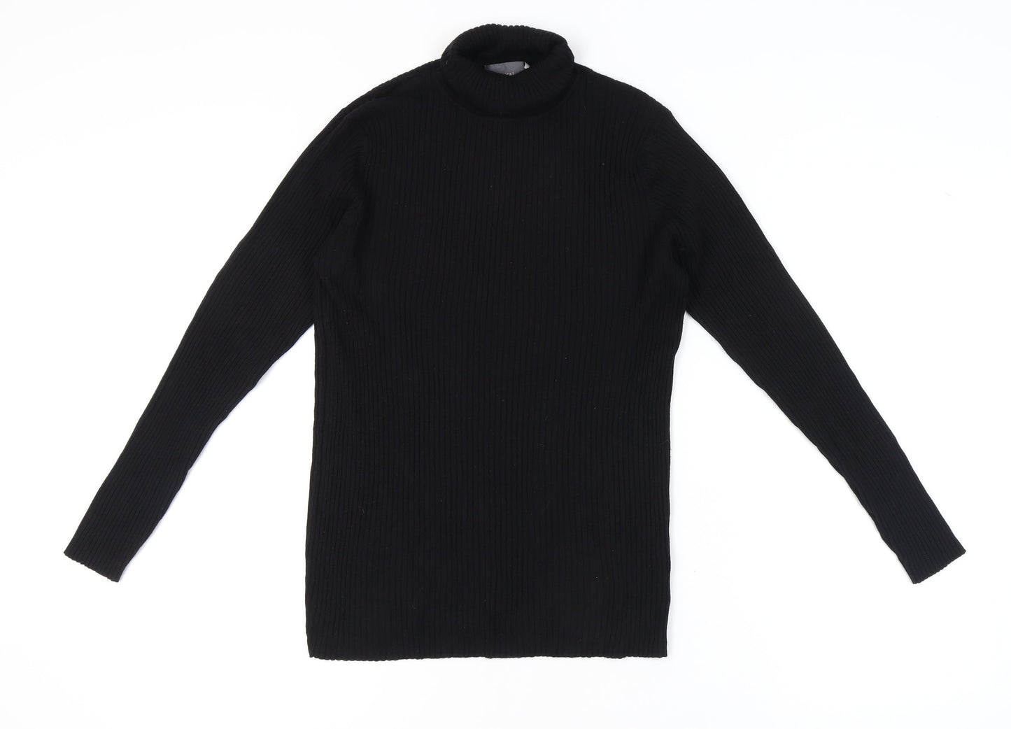 Yessica Women Black Roll Neck Jumper L