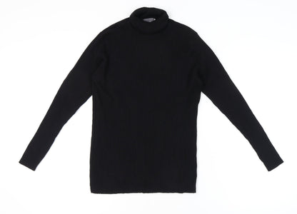Yessica Women Black Roll Neck Jumper L