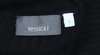 Yessica Women Black Roll Neck Jumper L