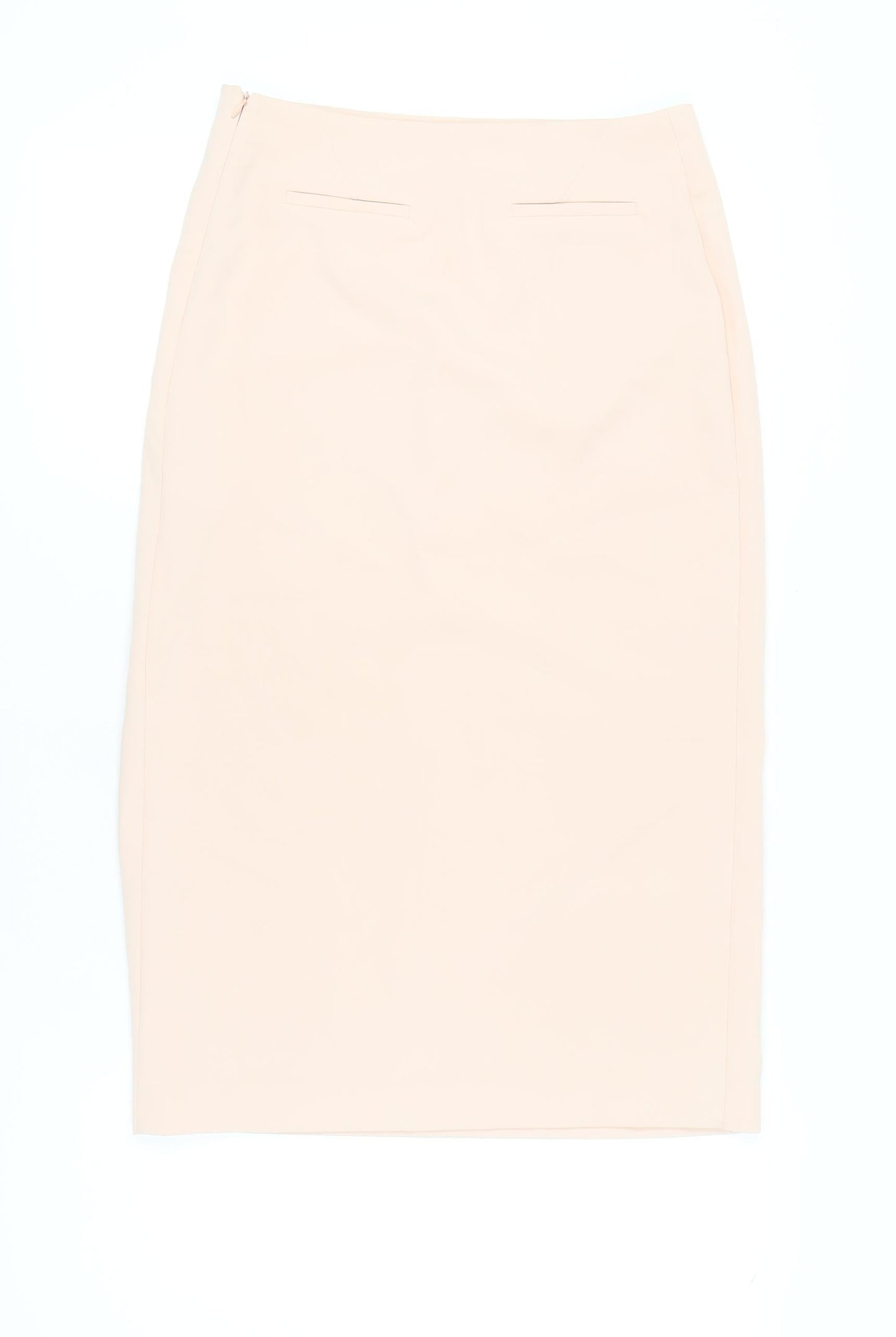 Wallis Women’s Beige Pencil Skirt, Size 12, Zip Closure