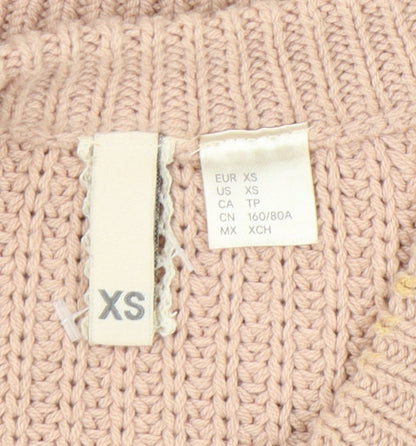 Divided Womens Beige Chunky-Knit Pullover Jumper XS