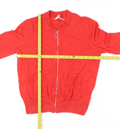 Red Herring Women's Full Zip Jumper - Red Size 12