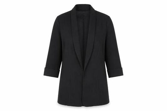 PRETTYLITTLETHING Women's Black Blazer UK 8 Mid-Length
