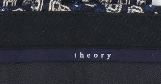 Theory Women's Blue Geometric Dress Pants 2XS