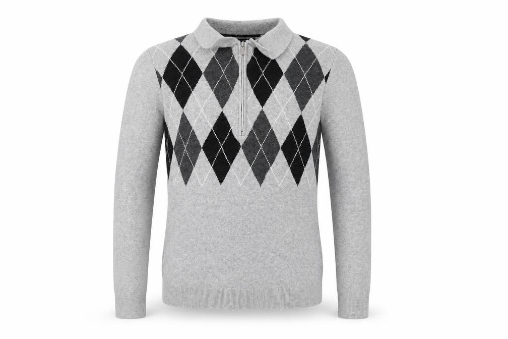 Next Boys Grey Argyle Jumper, Size 11 Years, Classic Style