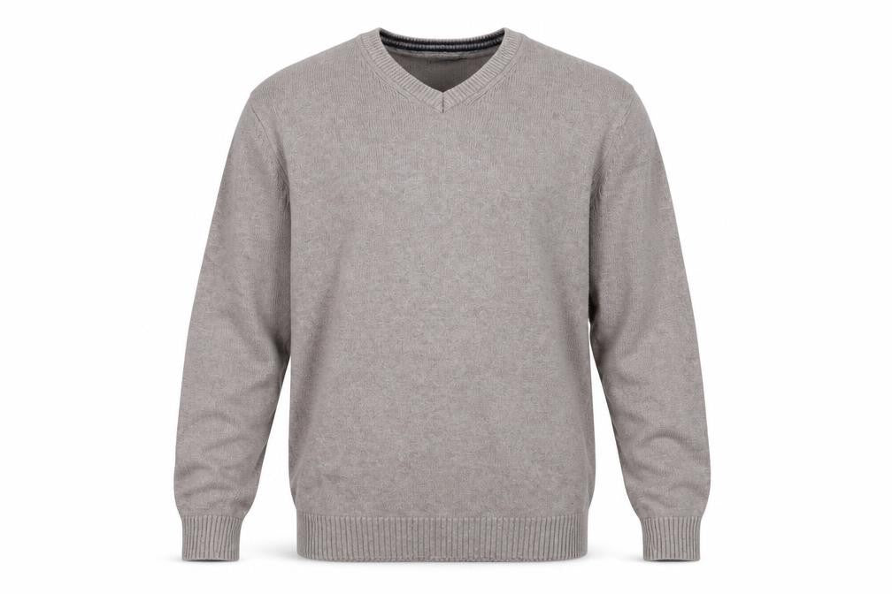 Maine New England Men's Beige Medium V-Neck Pullover Jumper