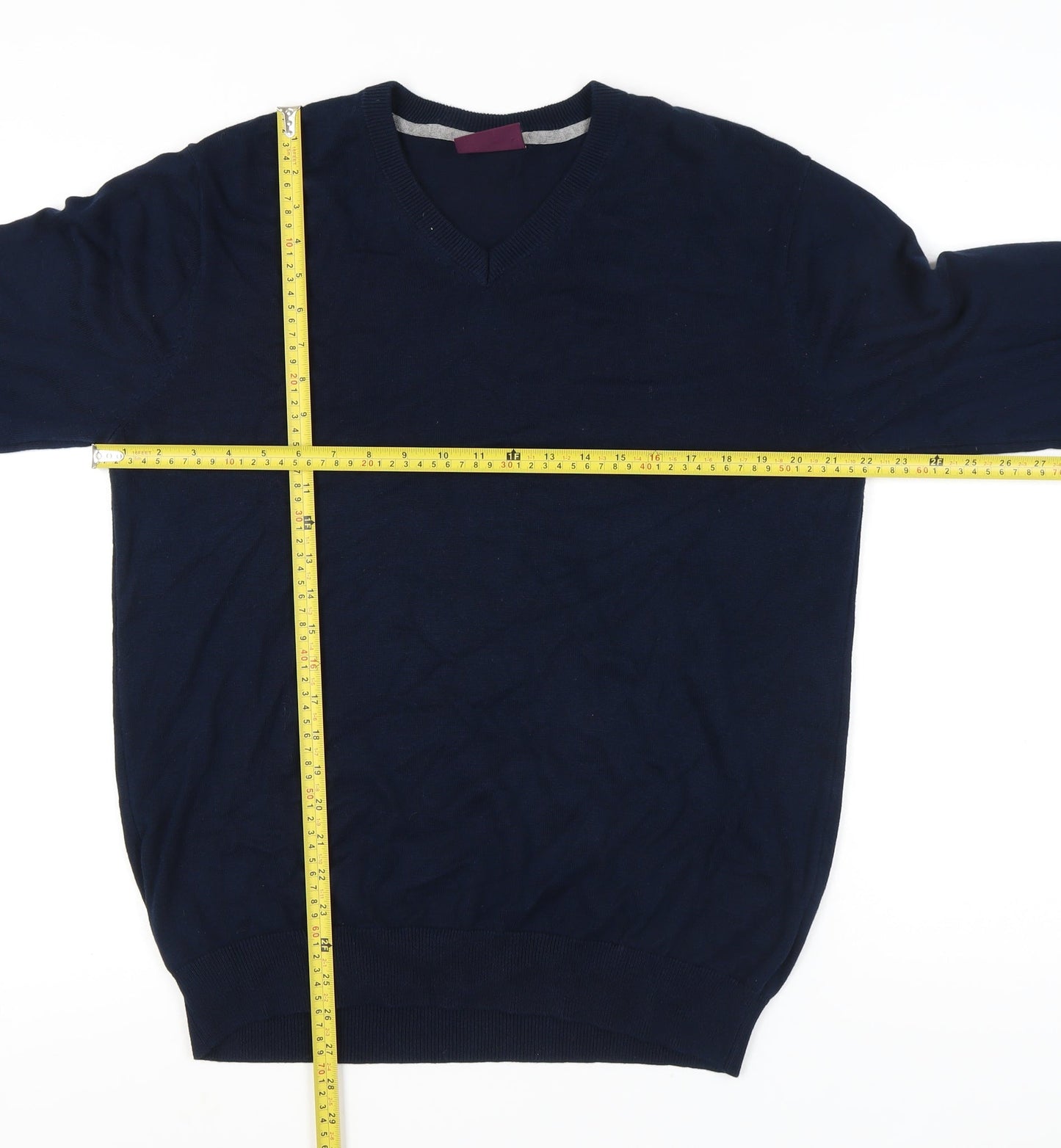 Brook Taverner Men's Blue V-Neck Pullover Jumper L