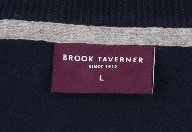 Brook Taverner Men's Blue V-Neck Pullover Jumper L