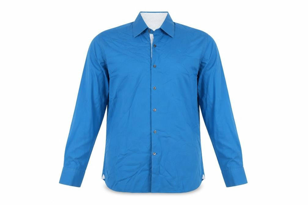 Marks & Spencer Men's Blue Long Sleeve Shirt, Size 16