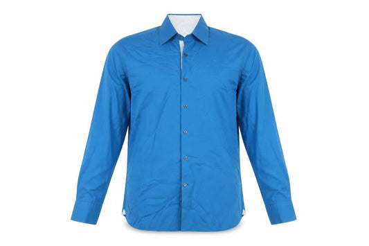 Marks & Spencer Men's Blue Long Sleeve Shirt, Size 16