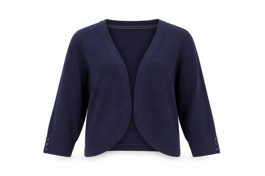 Front view of Monsoon Women's Blue Cardigan, size 14, Cotton Blend