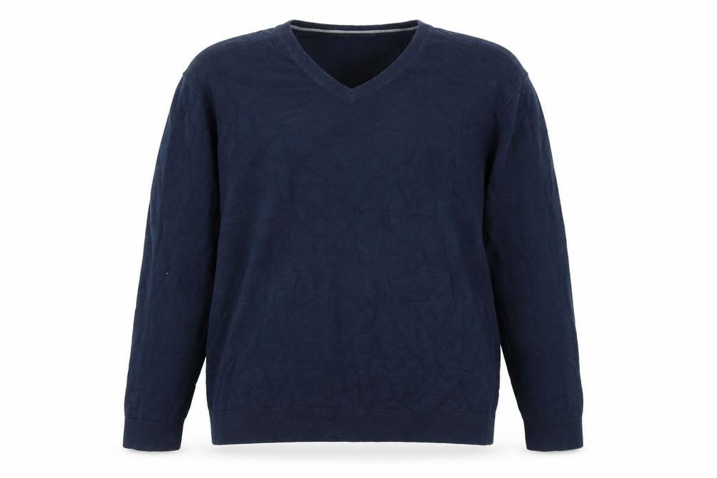 Lands' End Men's V-Neck Blue Pullover Jumper XL