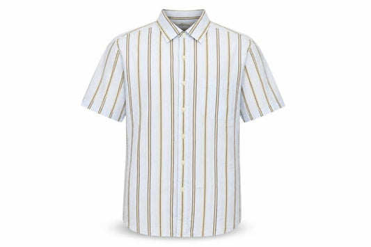 Linea Men's Multicoloured Striped Cotton Shirt L