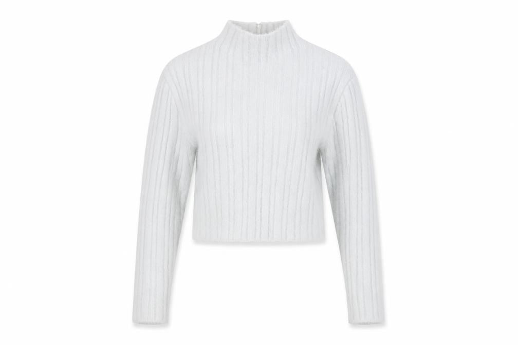 Reclaimed Vintage Women’s White Mock Neck Pullover Size 8