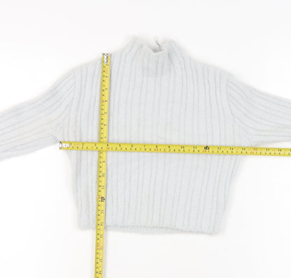 Reclaimed Vintage Women’s White Mock Neck Pullover Size 8