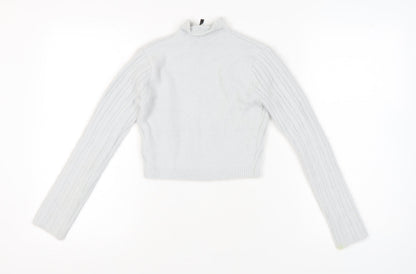 Reclaimed Vintage Women’s White Mock Neck Pullover Size 8