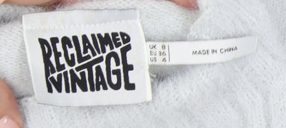Reclaimed Vintage Women’s White Mock Neck Pullover Size 8
