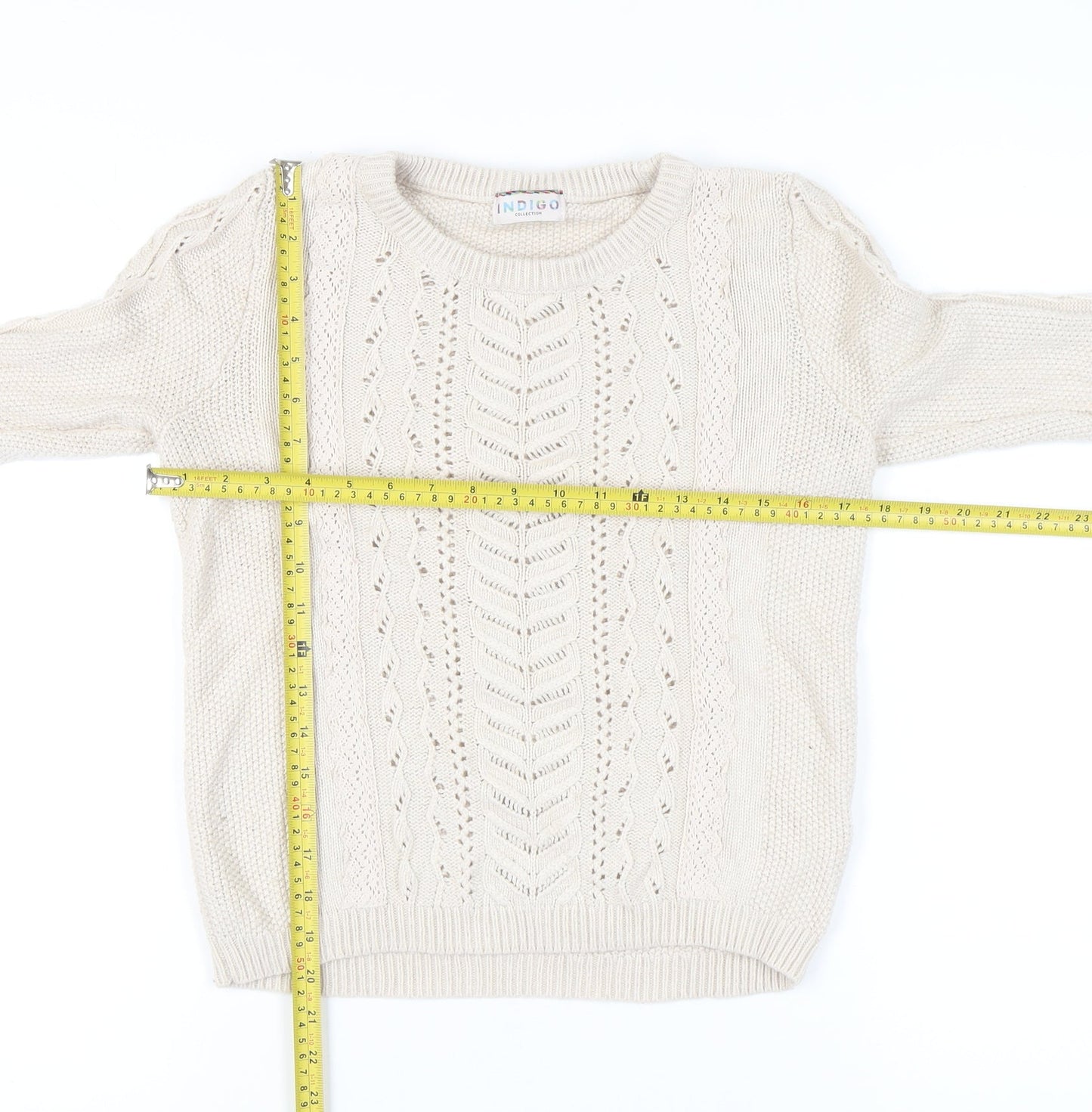 Marks and Spencer Women's Ivory Cable-Knit Pullover, Size 10