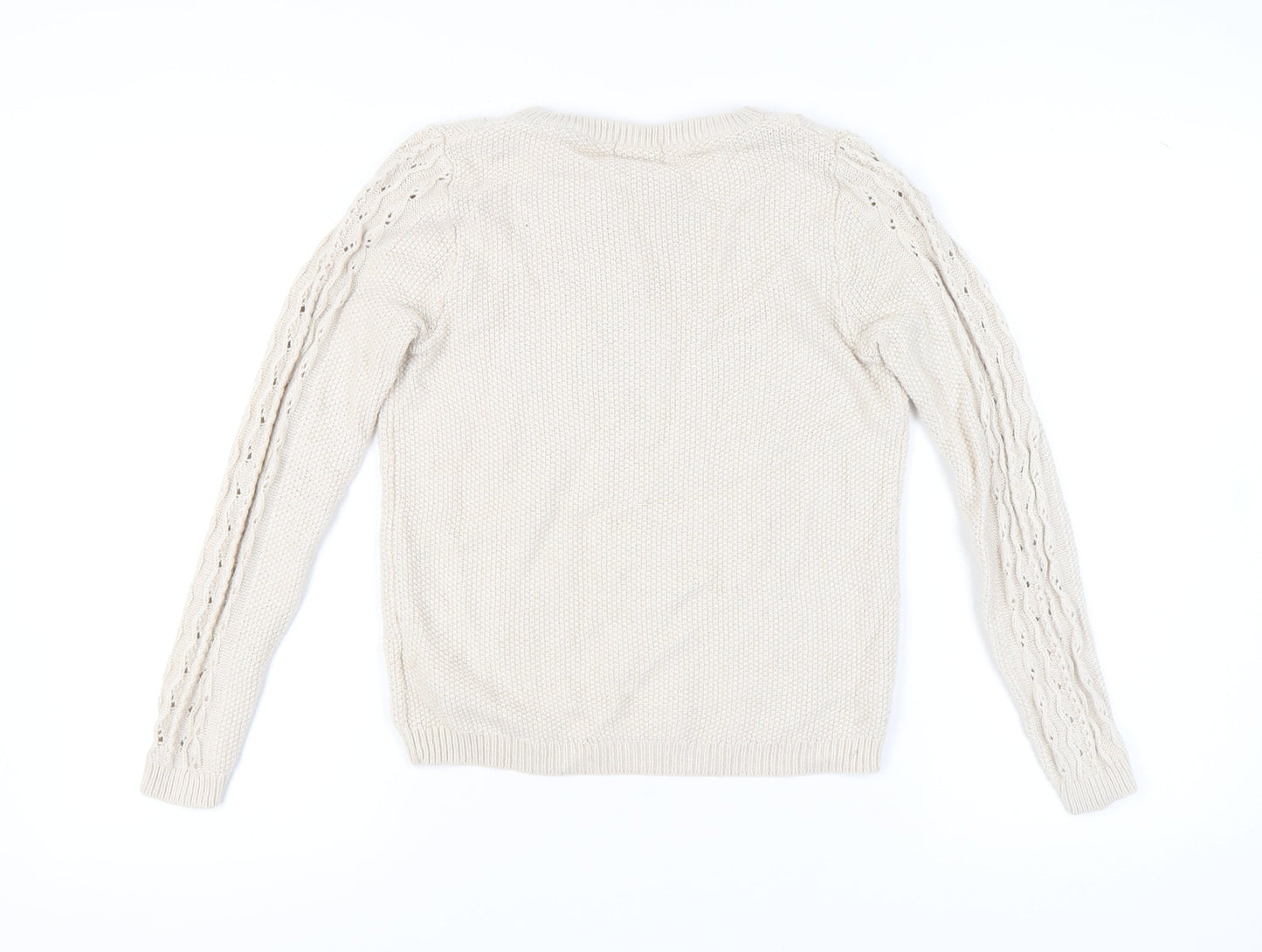 Marks and Spencer Women's Ivory Cable-Knit Pullover, Size 10