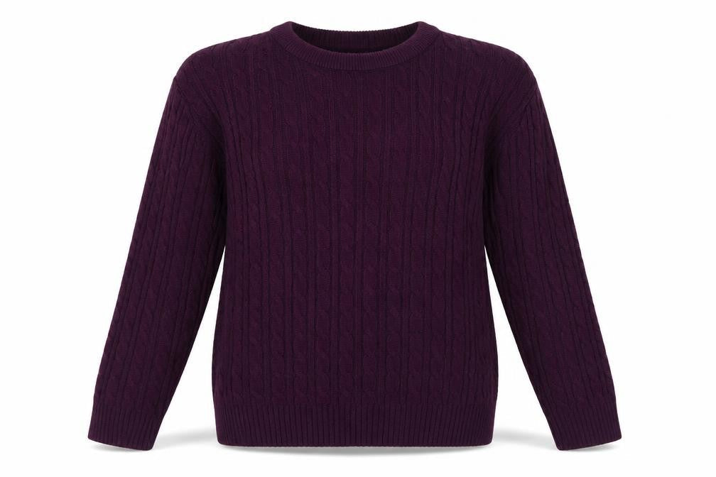 Autonomy Women's Purple Cable-Knit Jumper L