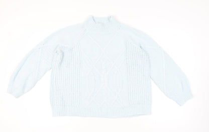 Dorothy Perkins Womens Blue Cable-Knit Pullover