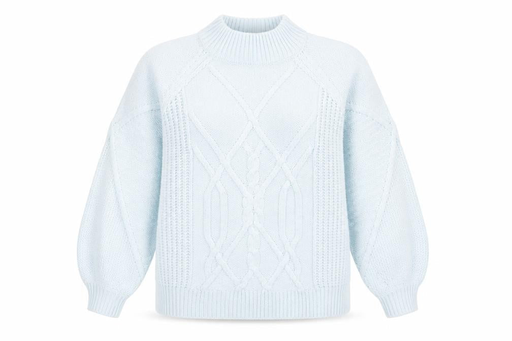 Dorothy Perkins Womens Blue Cable-Knit Pullover