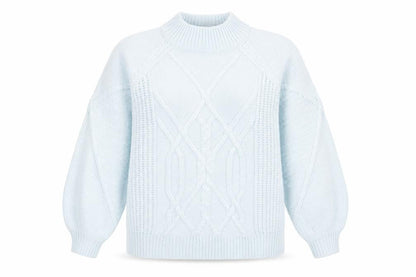 Dorothy Perkins Womens Blue Cable-Knit Pullover