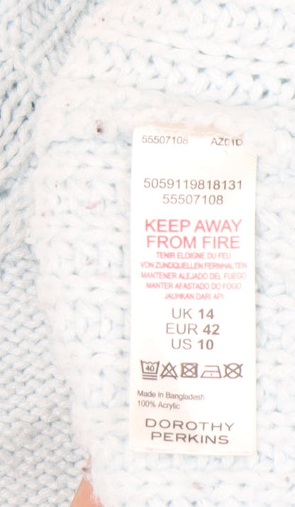 Dorothy Perkins Womens Blue Cable-Knit Pullover